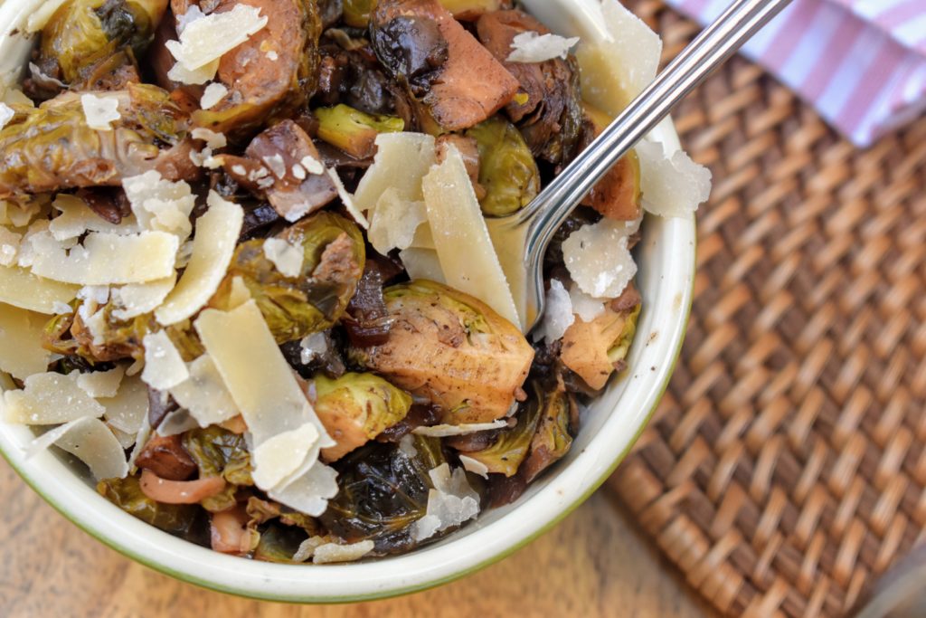Balsamic Bacon Brussels Sprouts and McGrail Clone 8 Cabernet Sauvignon