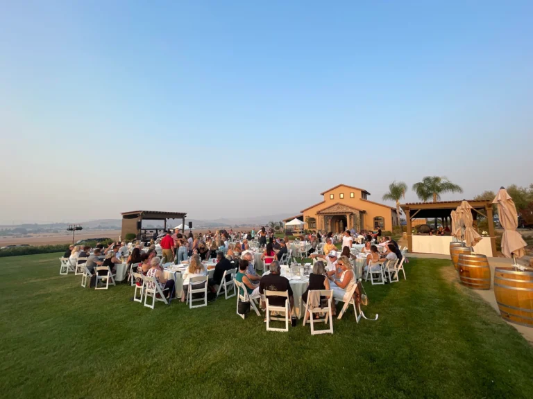 McGrail Vineyards Cattle Cabernet Country event with guests dining among Livermore Valley vineyard views.